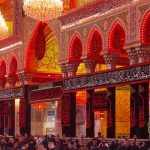 حرم امام حسین در ماه محرم رنگ قرمز